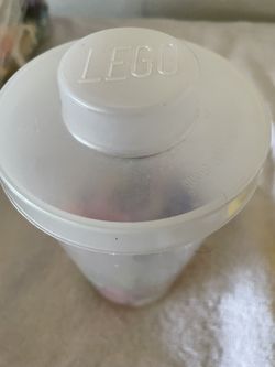 Lego Canister Container  Plus 160 Lego Pieces (some Vintage) Authentic