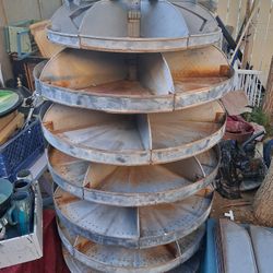 $750 INDUSTRIAL VINTAGE ROTATING 6 TIER PARTS ORGANIZER 