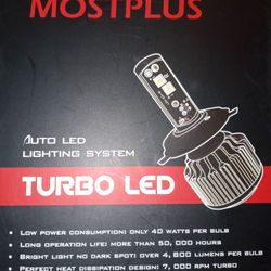 MOSTPLUS 12000LM 100W Superbright LED Headlight H4 9003 Hi/Lo Beam Bulbs