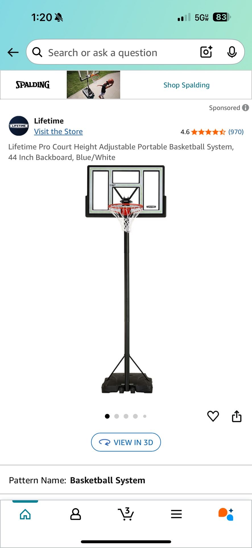 NIB Adjustable Basketball Hoop