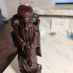 CHINESE ANTIQUE WOOD STATUE 