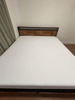 King Size Bed Frame + 12” Memory Foam Mattress