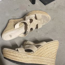 UGG cream wedge sandals 