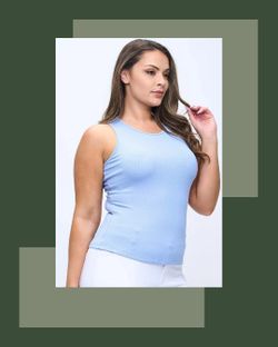 Plus Size Cloud Blue Top 