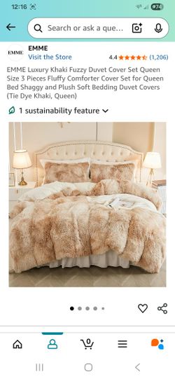 Full/Queen Tie-Dye Tan & Cream Fuzzy Duvet