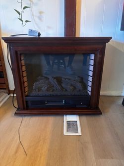 Electric Fireplace Heater with Wood Mantel