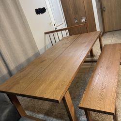 Dining Table + Bench (IKEA) – Excellent Condition