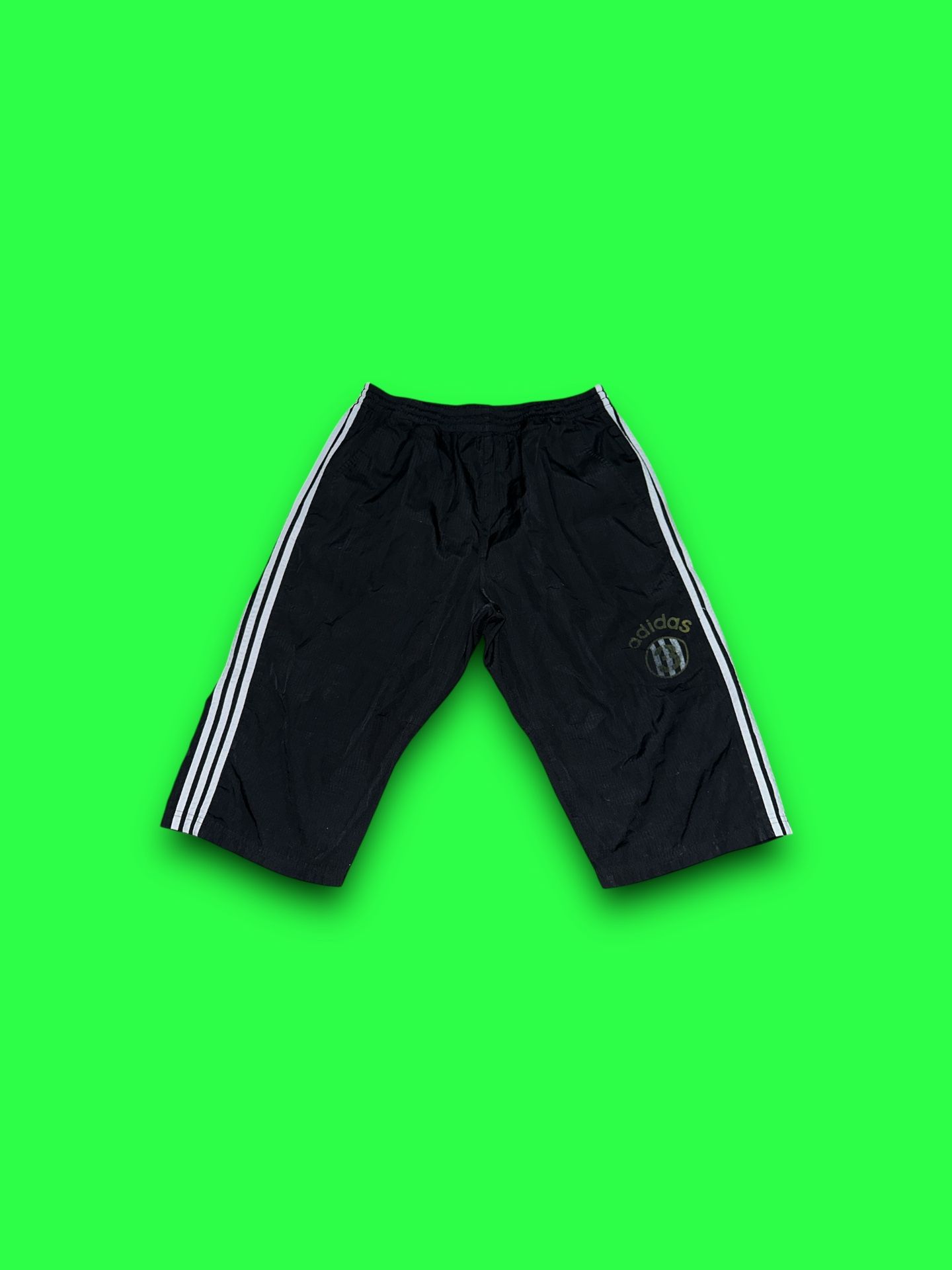 Vintage adidas 3 stripe capris track pants black mens 2XL