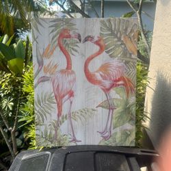 20x16 Pink Flamingo Wood Wall Decor