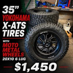 20” MOTO METAL WHEELS WITH 35” YOKOHAMA TIRES ! USED SETUP !
