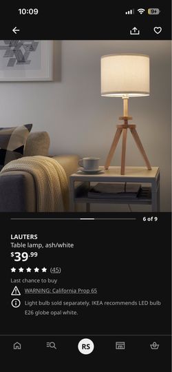 Table lamp ash white