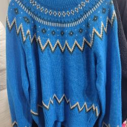 Blue Sweater Woman Size L 80% OFF SALE