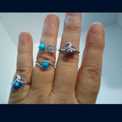 Sterling Silver.925 Pearl Rings 💍