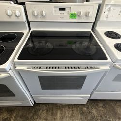 White Whirlpool Glass Top Stove 