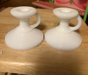 Milk Glass Candle Holders