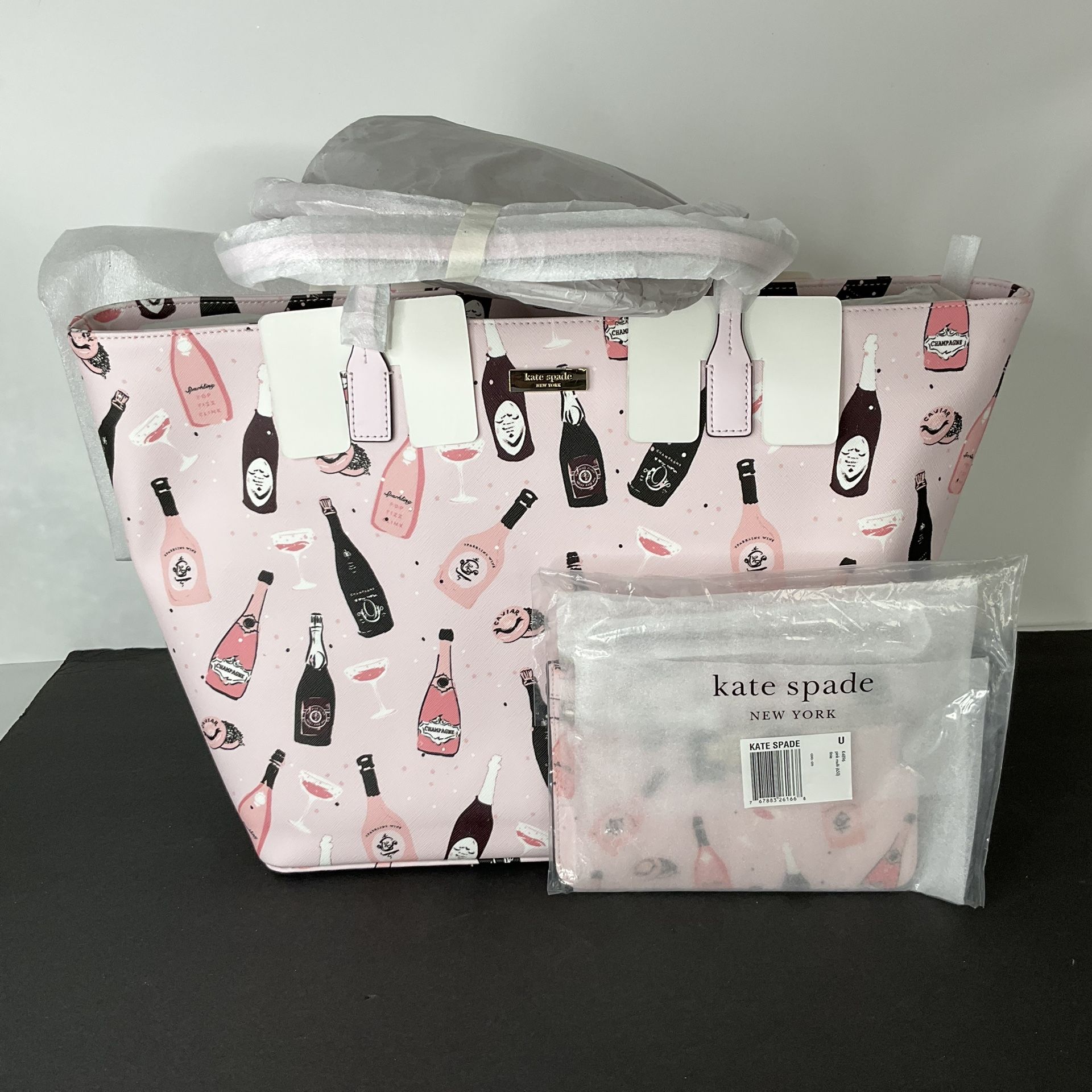 *NEW WITH TAGS* Kate Spade Shore Street Margaret’s Champagne Tote Bag & Wristlet - Pink