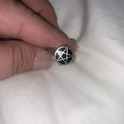 Wiccan Ring Pentagram Real Silver