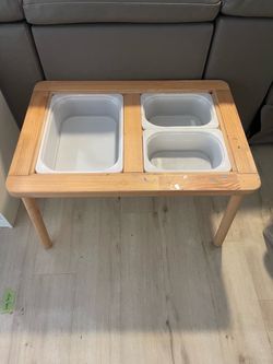 Kids Wooden Sensory Play Table with Bins ikea kids table