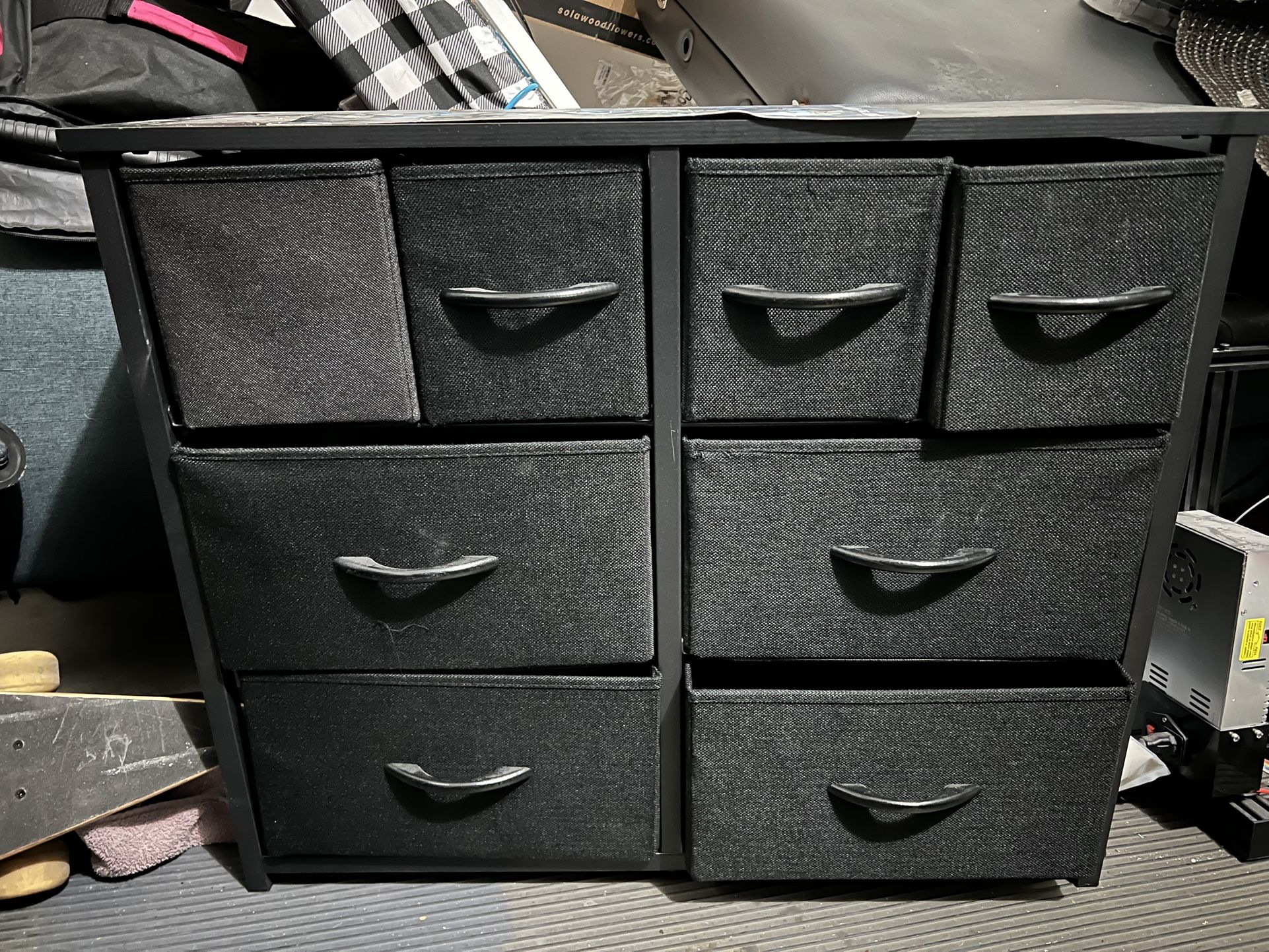 Wide Fabric Dresser for Storage and Organization, Black (8-Drawers)