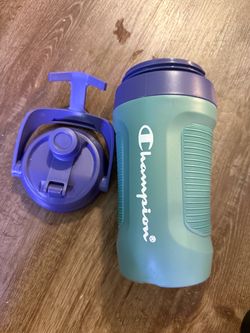 Champion Stainless Steel Water Bottle – Teal/Purple Ombre with Flip Lid & Handle