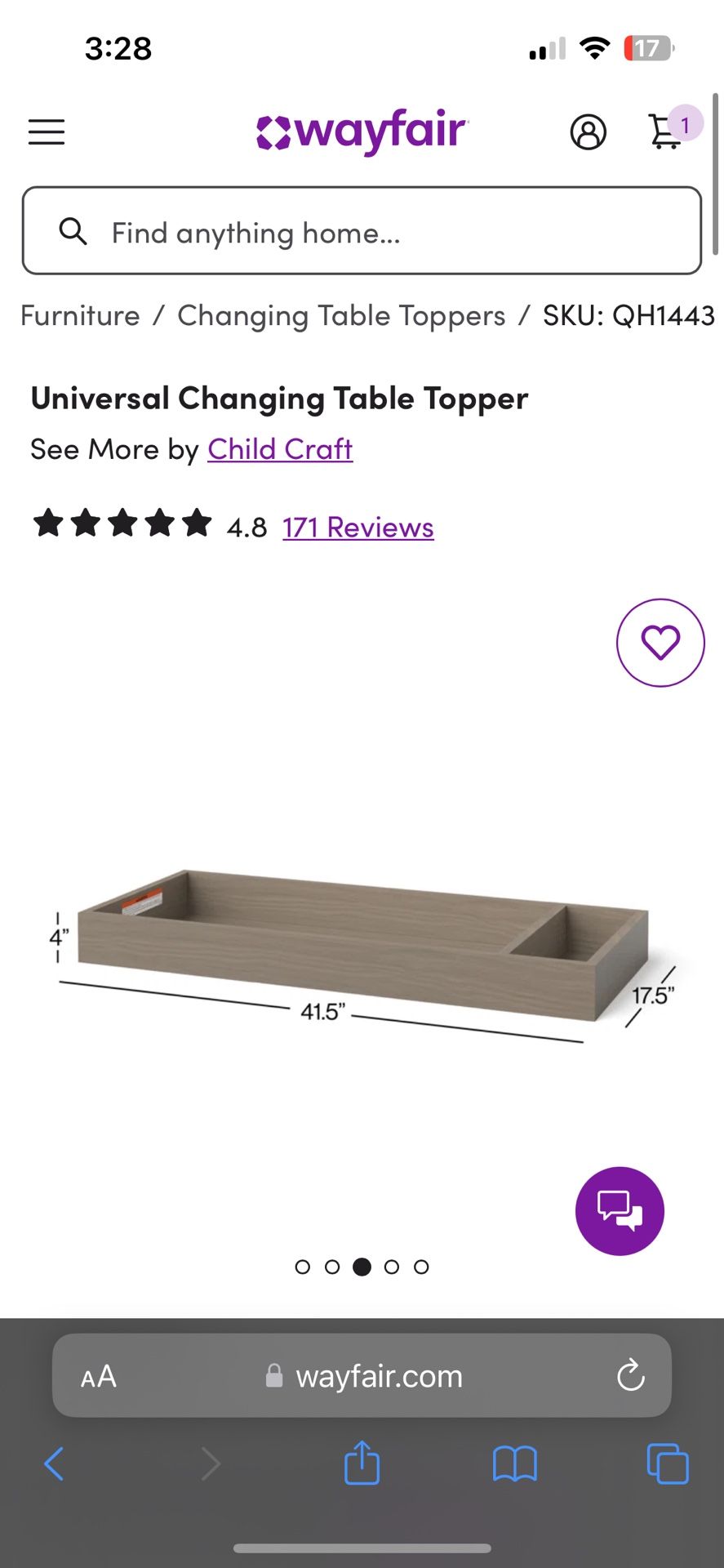 Changing Table Topper