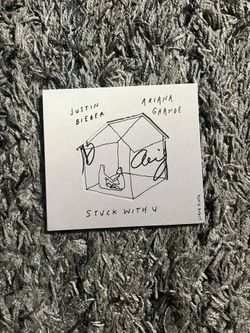 Signed Ariana Grande and Justin Bieber Stuck With U Cd
