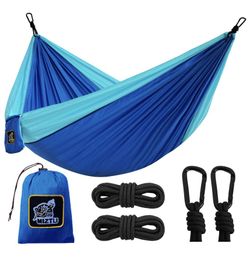 Hammock Camping Double & Single with All The Installations, Portable & Lightweight Travel Parachute Hammock, Outdoor, Indoor, Backpacking, Hiking & S