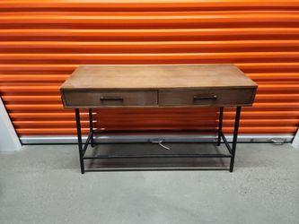 Modern Wood Console Table w/ 2 Drawers & Metal Frame – Entryway / Sofa Table