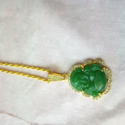 Green Buddha Necklace Set
