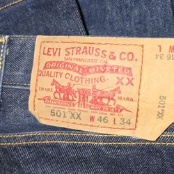 Levis 501 button fly 46x34 blue jeans