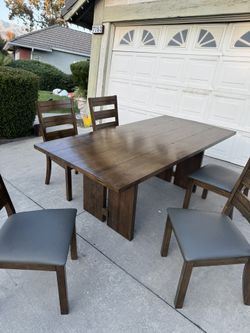 Rustic Dining Table With 5 Chairs