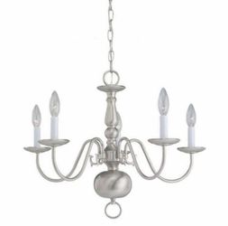 Sea Gull Lighting Traditional 5-Light Brushed Nickel 1-Tier Chandelier