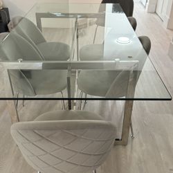 6 Seater glass Dining Table 
