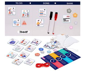 Magnetic Reward Chart for Toddlers, Preschool Kids, Teens - Responsibility and Daily Routine Dry Erase Surface