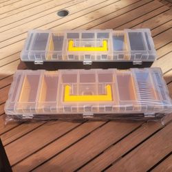 2 plastic storage boxes NEW