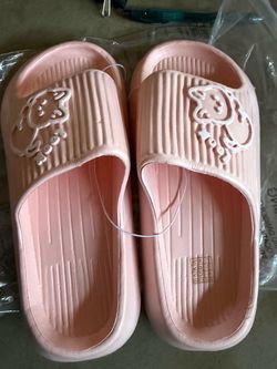 Pink Cartoon Slide Slippers size 9