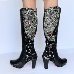 Stunning, Leather And Suede Designer Boots.  NEW