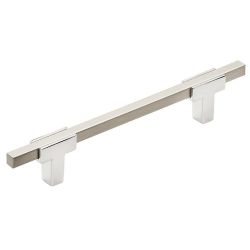 AMEROCK 5" (128mm) Centers Cabinet Pull in Polished Chrome And Satin Nickel 