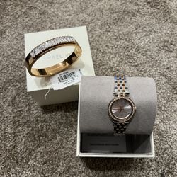 MICHAEL KORS WATCH AND BANGLE Like New 