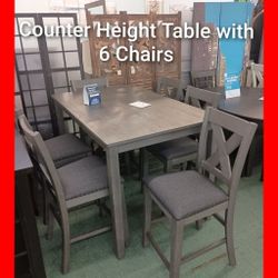💥 Counter Height Table With 6 Chairs 