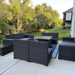 Outdoor Furniture Set With Fire Table