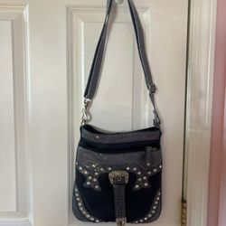 Buckle blue purse