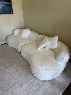 Brand New Cream Boucle Sectional Sofa – Opened Friday