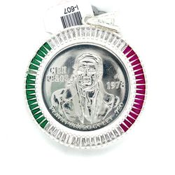 925 Sterling Silver 100 Pesos Coin With Cz Bezel 48.80grams I-607 