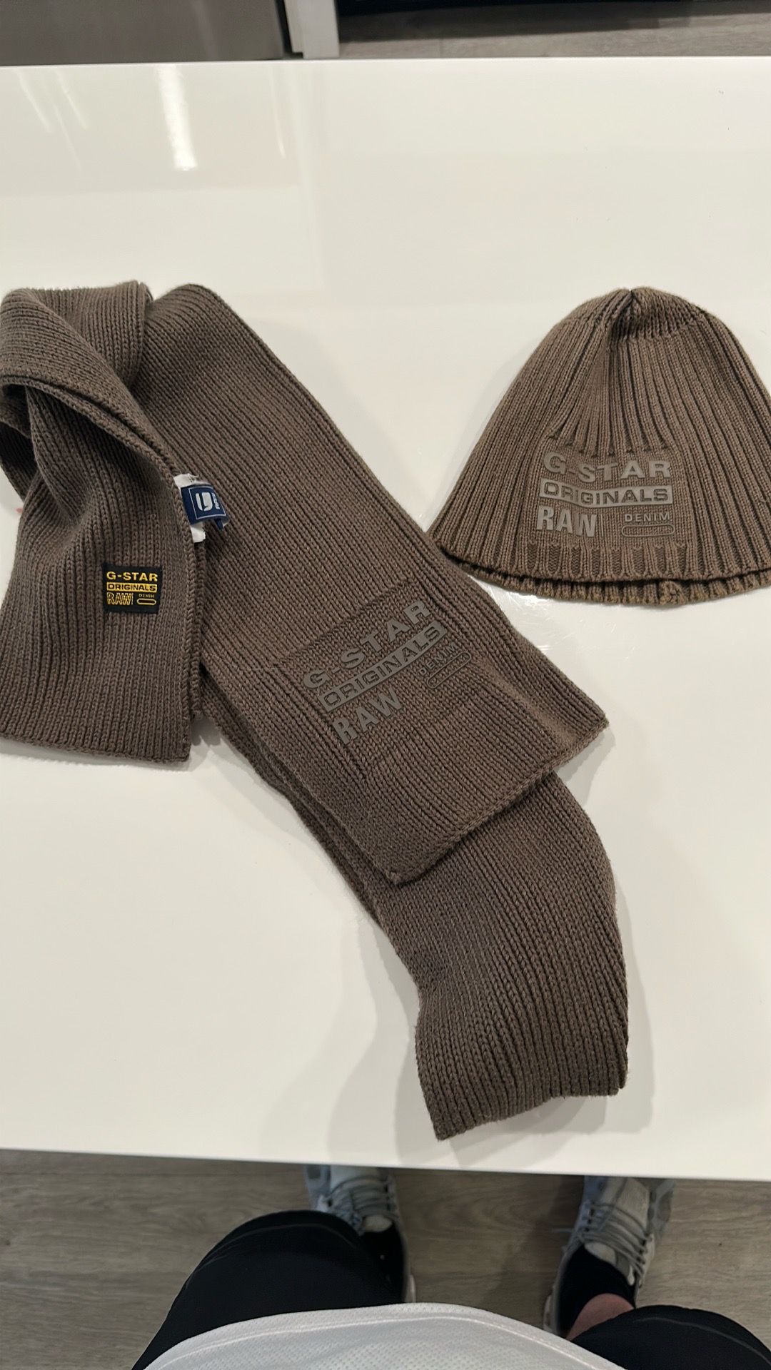 G-Star originals Olive green Scarf and beanie / winter hat