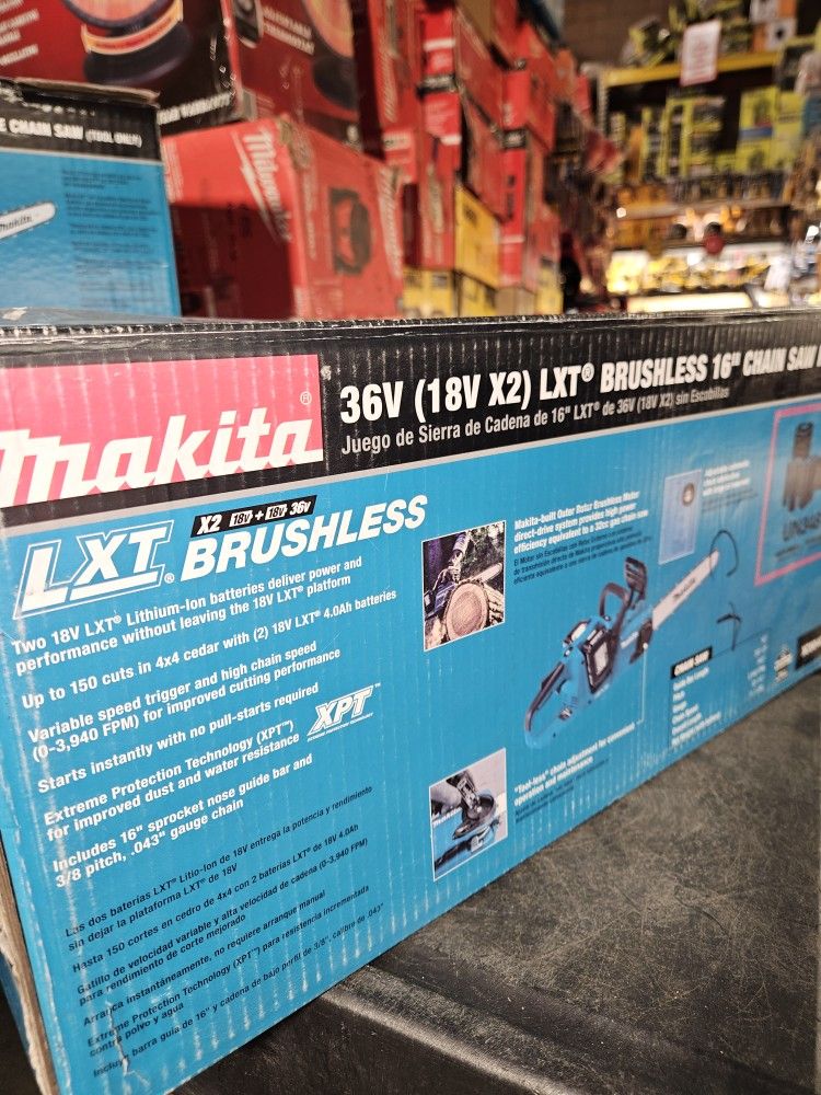 MAKITA 18V LXT X2 16"IN BRUHLESS CHANSAW TOOL ONLY LIKE