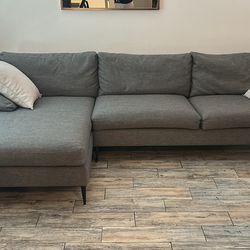 Article Nova 114" Reversible Sectional - Gravel Gray