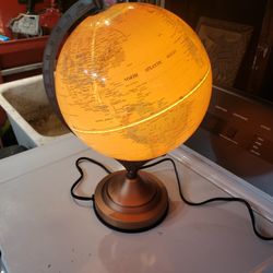 Vintage World Globe With Touch Dimmable Light