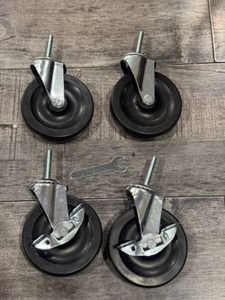 3.75 inch caster for Wire Shelving Casters,3 3/4 Diameter Set of 4 Caster Roller Wheels for Shelving    Fe6)