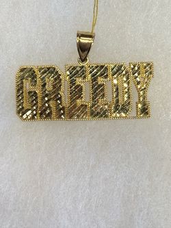10k Gold charm  (GREEDY) (1339)
